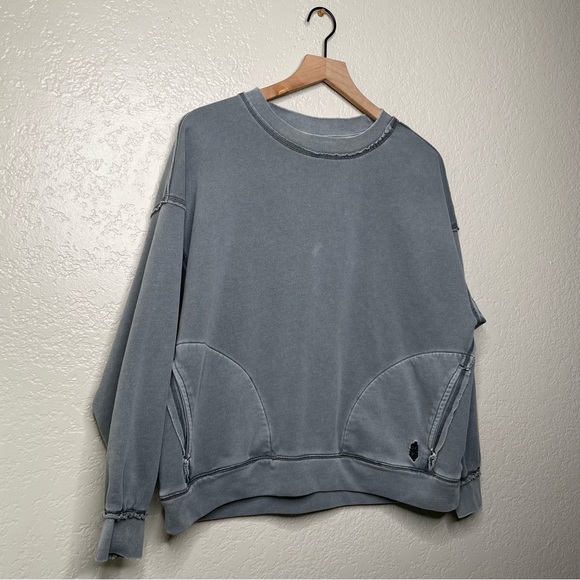 FP Movement Free People Solid Metti Crew Oversized Distressed - Picture 4 of 12